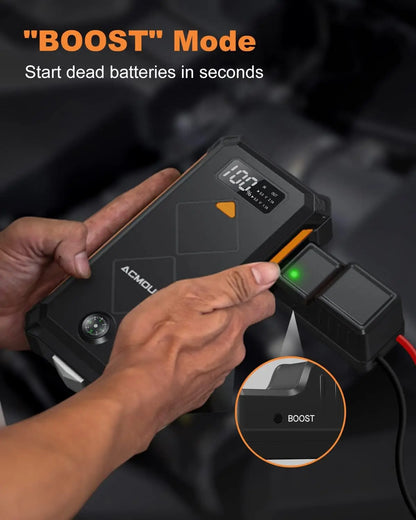 ACMOUNT Jump Starter Power Pack, 3000A Car Battery Booster, Portable Power Bank.